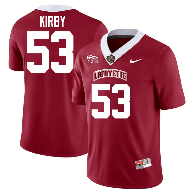 Lafayette Leopards #53 Fred Kirby College Football Jerseys,Uniforms-Red